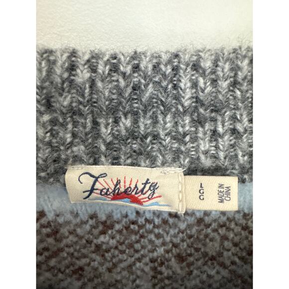 Faherty Topanga Hibiscus Floral Merino Blend Pullover Sweater - L - Picture 3 of 8